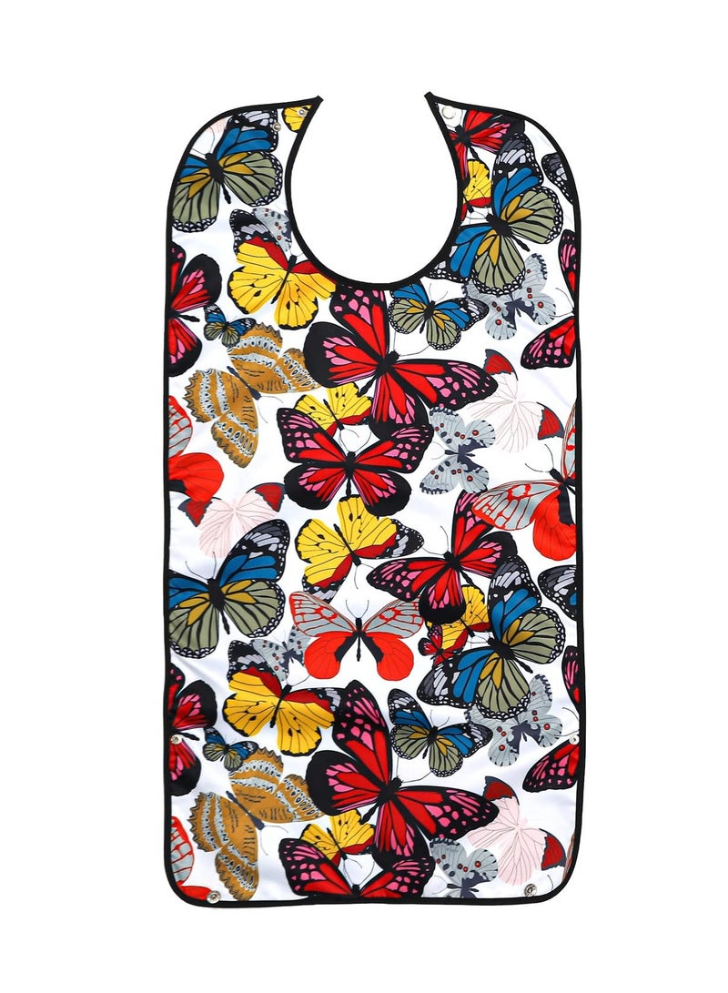 Waterproof Washable Adult Bibs for Elderly Women, Reusable Large Adult Bibs for Eating with Snaps, Feeding Bibs for Adults Senior Citizens with Crumb Catcher, Designed for Comfort and Convenience