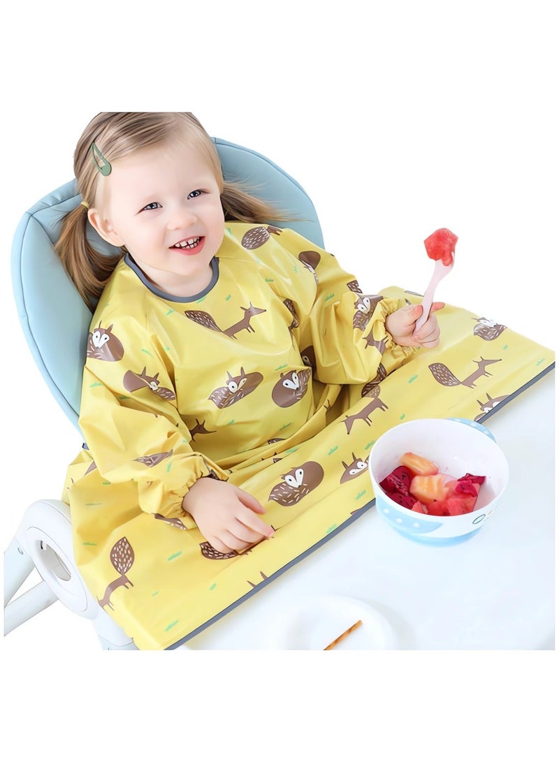 Baby Weaning Bibs, Waterproof Anti Dirty Feeding Bib for Babies Eating, High Chair Shirt Supplies