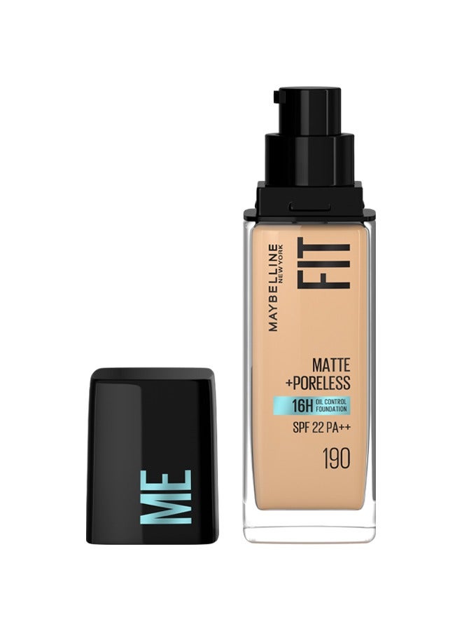 Fit Me Matte & Poreless Foundation 16H Oil Control with SPF 22 - 190