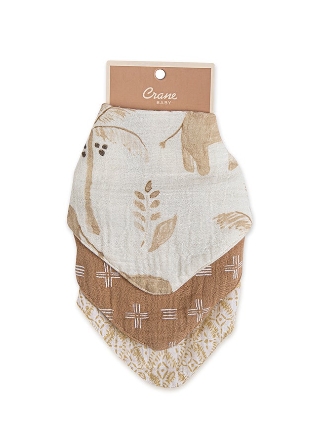 3 Pieces Kendi Muslin Bib Set, One Size