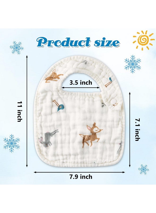 6Pcs Snap Muslin Cotton Baby Bibs Grey Winter Penguins Snowflakes Bibs With 6 Absorbent & Soft Layers Adjustable Burp Cloths For Infant Girl Boy Toddler Drooling Eating Feeding 024 Months