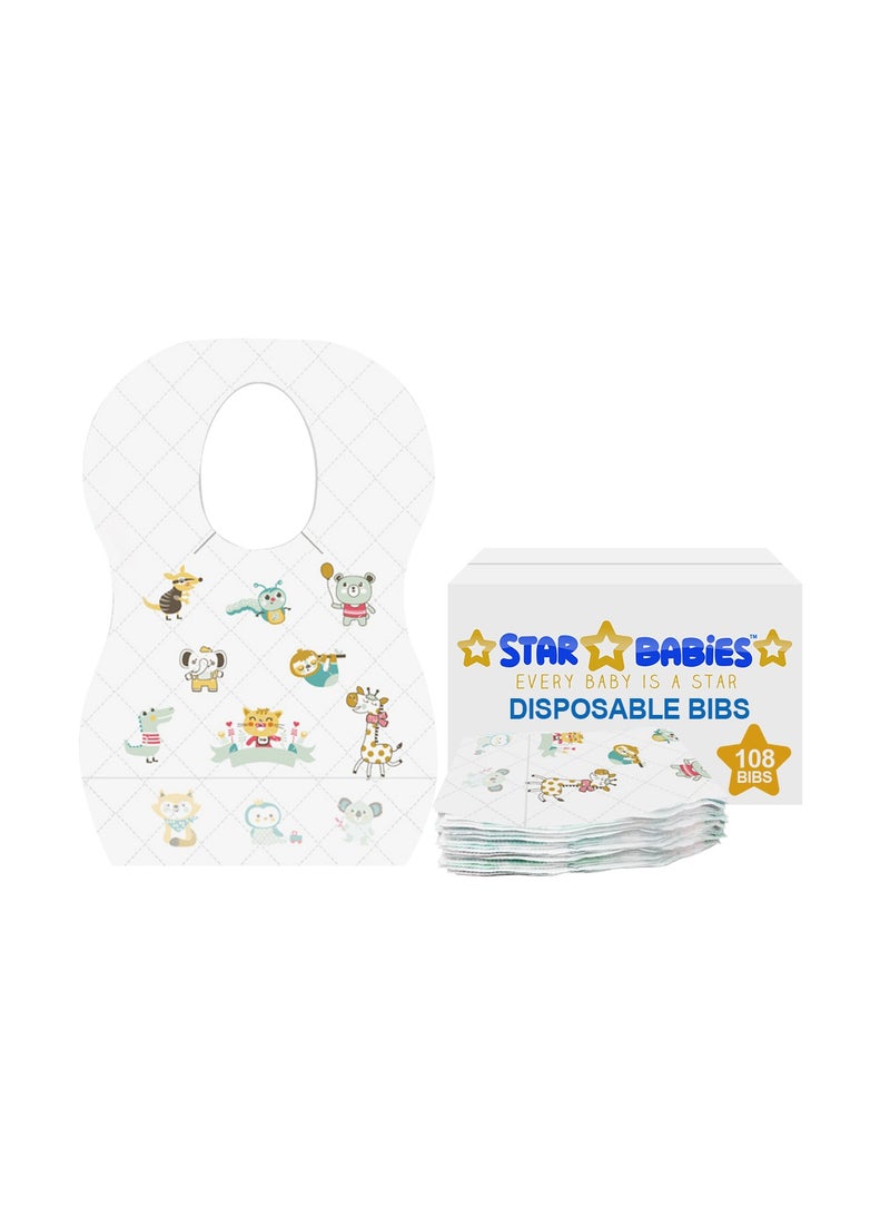 Disposable Bibs Pack of 108-Animal Print