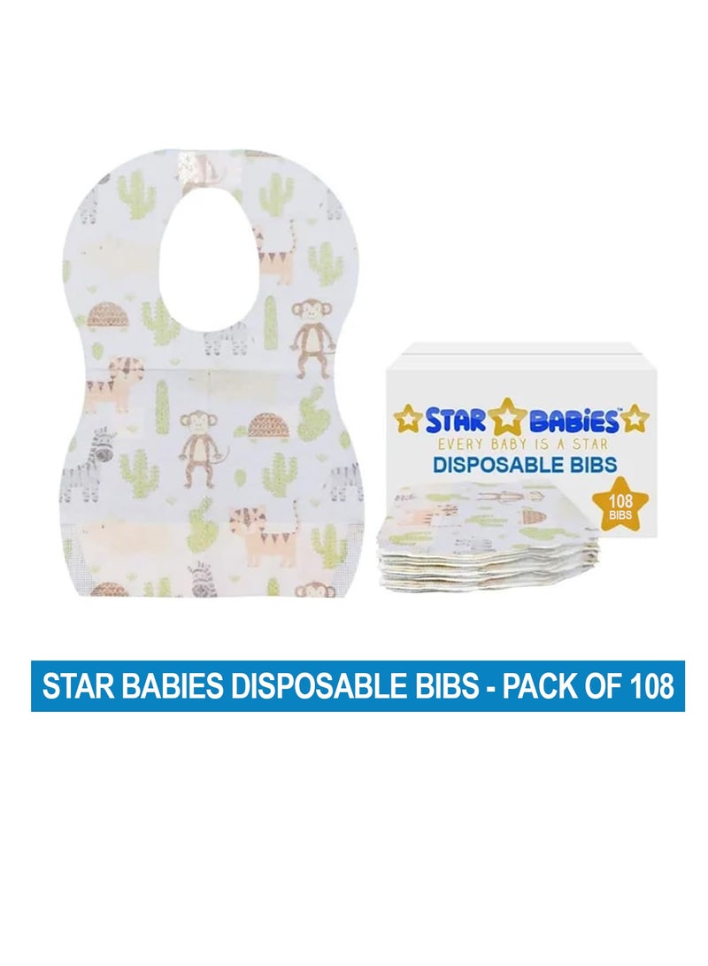 Disposable Bibs Pack of 108-Animal