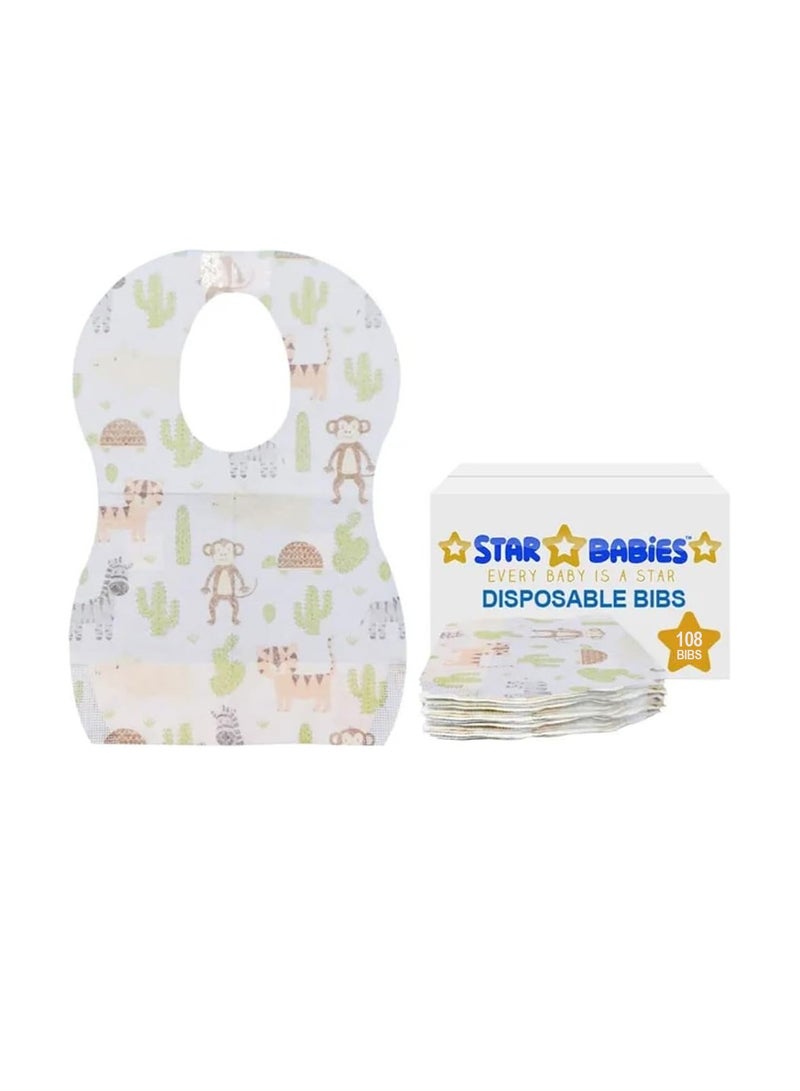 Disposable Bibs Pack of 108-Animal