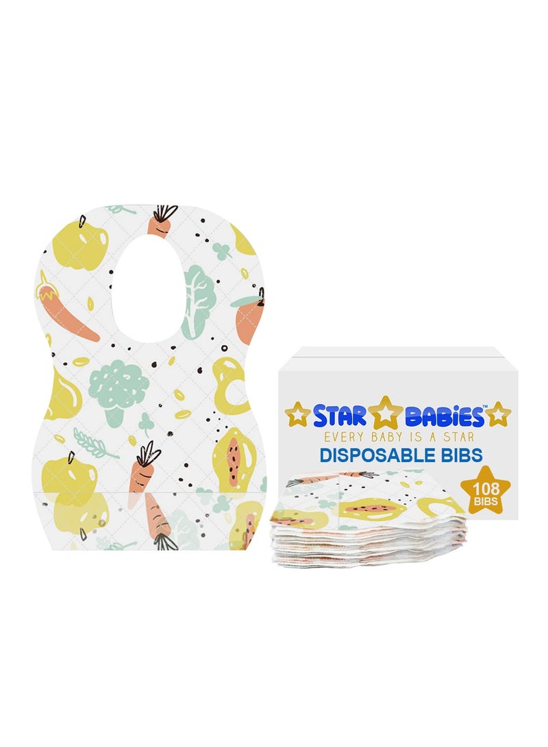 Disposable Bibs Pack of 108-Fruits Print