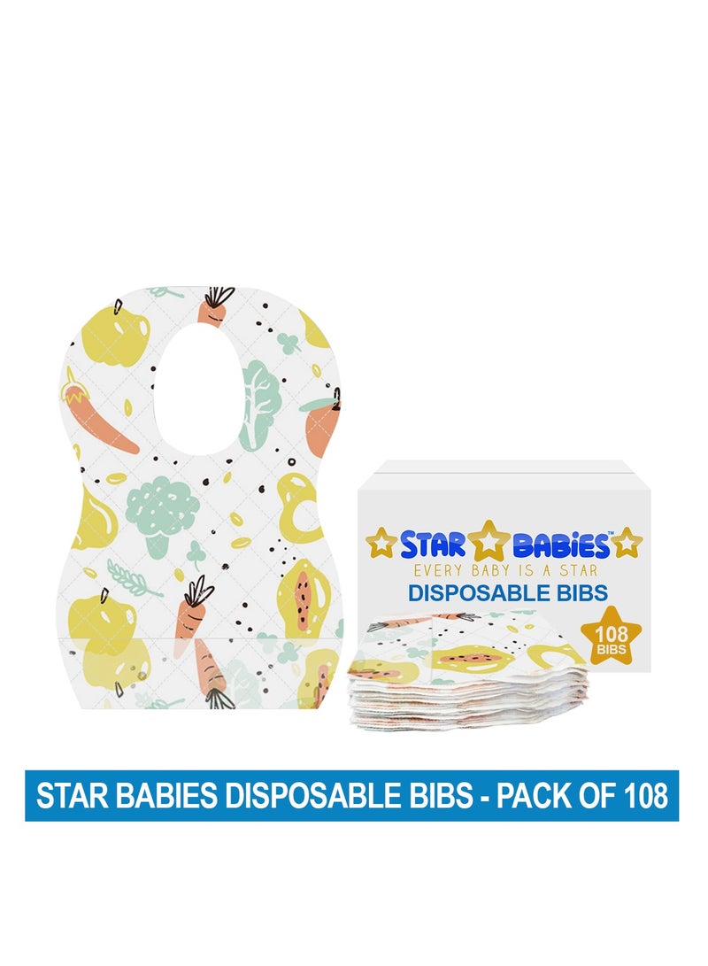 Disposable Bibs Pack of 108-Fruits Print