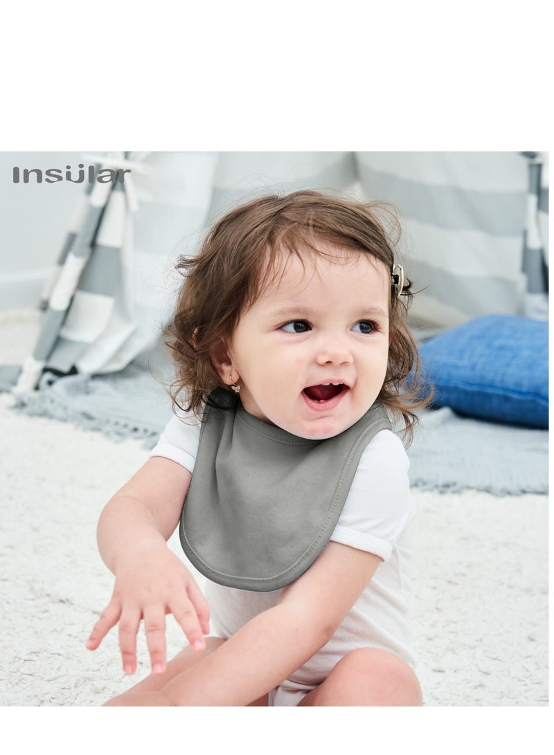 Muslin Baby Bibs, 4 Pieces Baby Drool Bibs Lap-shoulder Drool Cloths, Adjustable Multi-Use Scarf Bibs, 4 Layer 100% Organic Cotton With Super Absorbent & Soft Drooling Breathable Bibs for Boys Girls