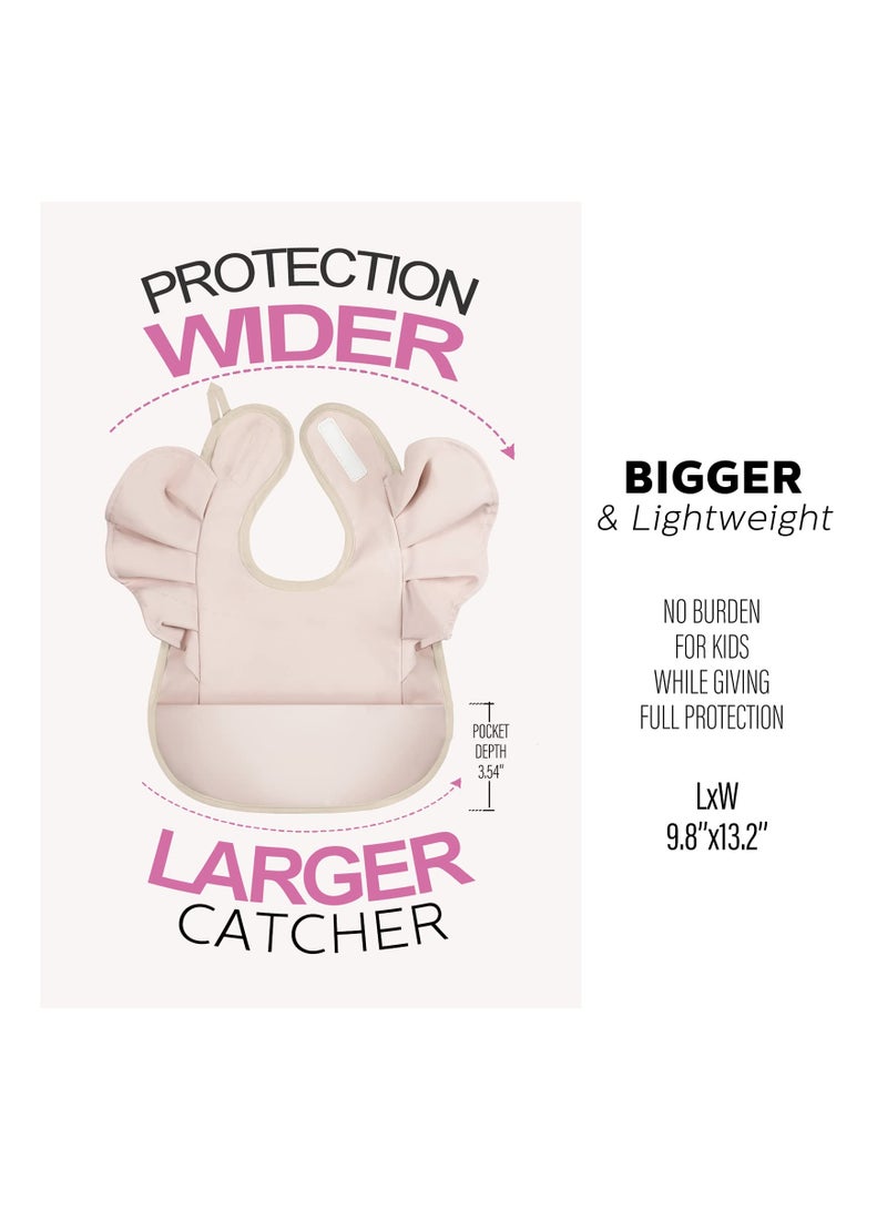 Baby Bib, Silicone Baby Bib, 3 PCS Waterproof Baby Bib, Washable Toddler Bibs, Easy Wipe Baby Feeding Bibs