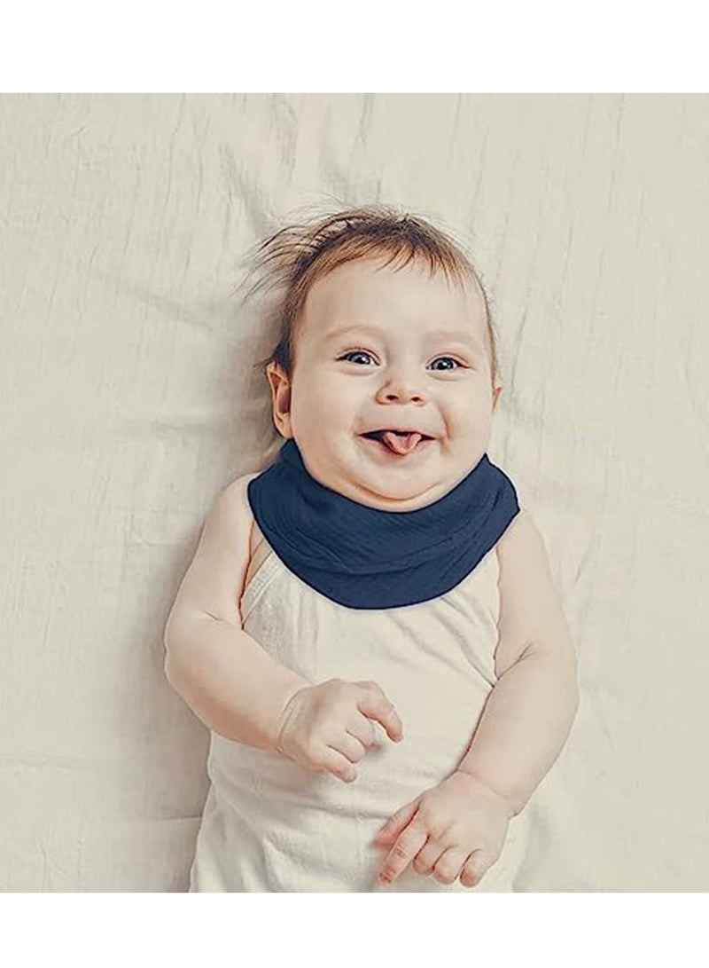 Baby Bibs, Muslin Bandana Organic Drool Bibs for Neutral Boy Girl, Unisex Baby Bibs Soft and Absorbent for Newborns 8 Pcs