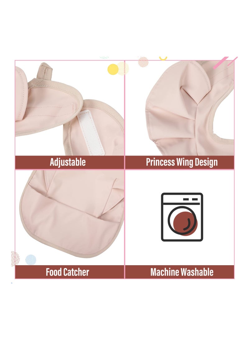 Baby Bib, Silicone Baby Bib, 3 Pcs Waterproof Baby Bib, Washable Toddler Bibs, Easy Wipe Baby Feeding Bibs, Soft Feeding Bibs, With Food Catcher, For Baby Boy Or Girl Eating, Travel Home Supplies