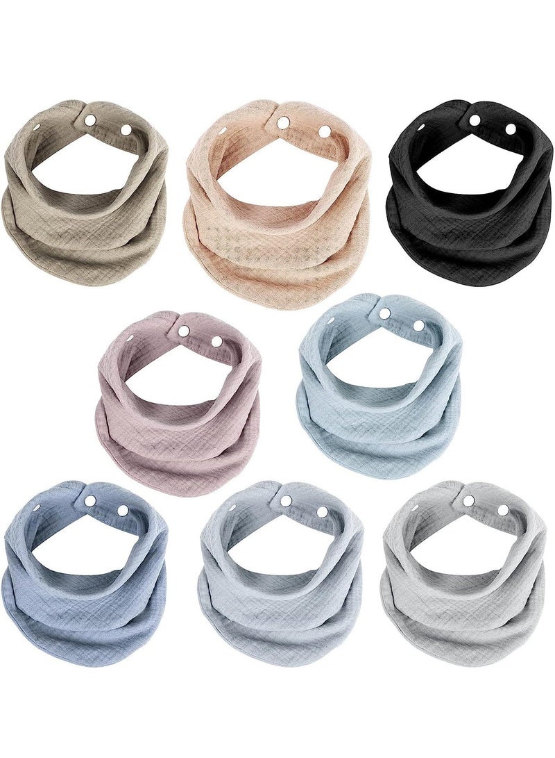 Baby Bibs, Muslin Bandana Organic Drool Bibs for Neutral Boy Girl, Unisex Baby Bibs Soft and Absorbent for Newborns 8 Pcs