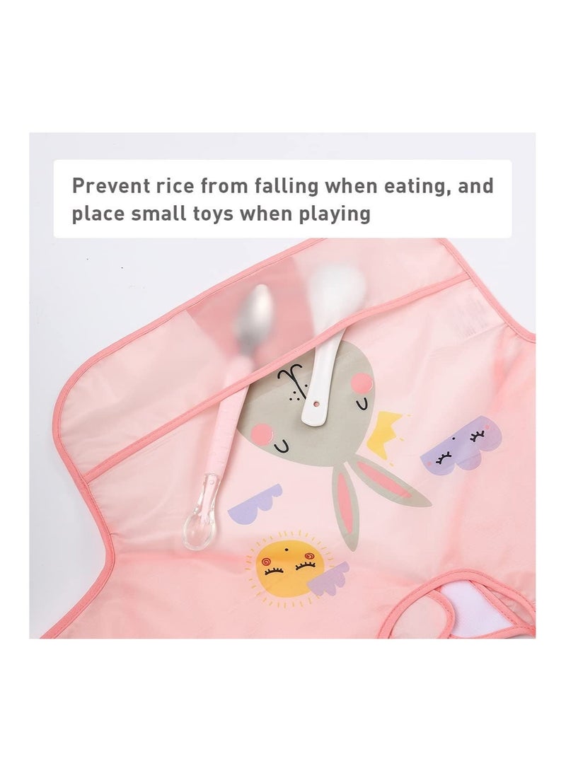 3 Pcs Long Sleeve Baby Bibs, Unisex Waterproof Feeding Bibs Smock Apron Set for 6-24 Months Infant Child Toddler