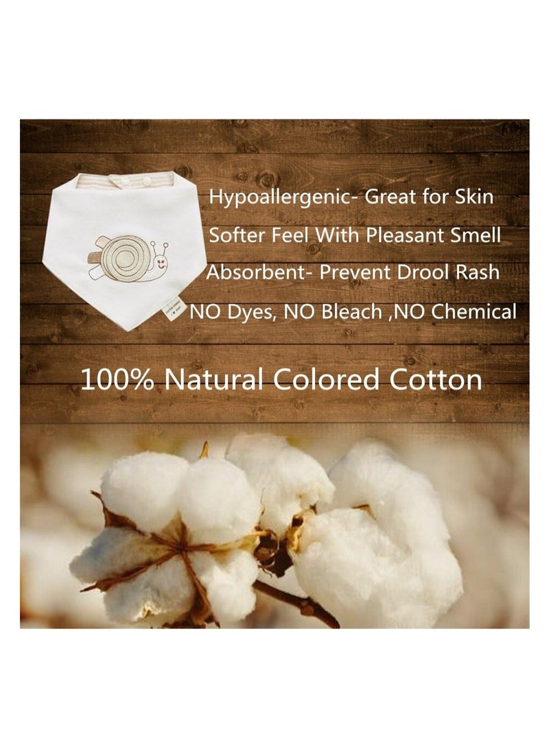 Baby Drool Bibs 4 Pack Baby Drool Bandana Bibs 100% Organic Cotton Super Absorbent Soft Drooling Bibs Breathable Baby Bandana Bibs for Boys and Girls, Plain Colors