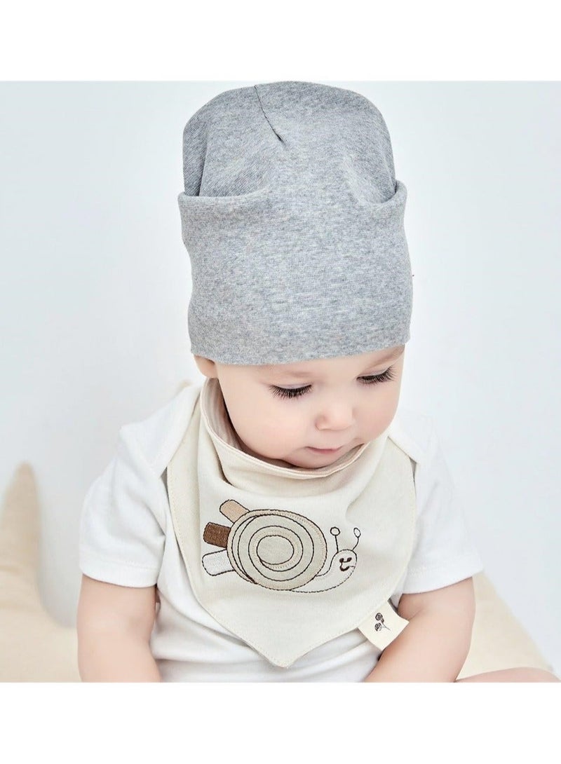 Baby Drool Bibs 4 Pack Baby Drool Bandana Bibs 100% Organic Cotton Super Absorbent Soft Drooling Bibs Breathable Baby Bandana Bibs for Boys and Girls, Plain Colors