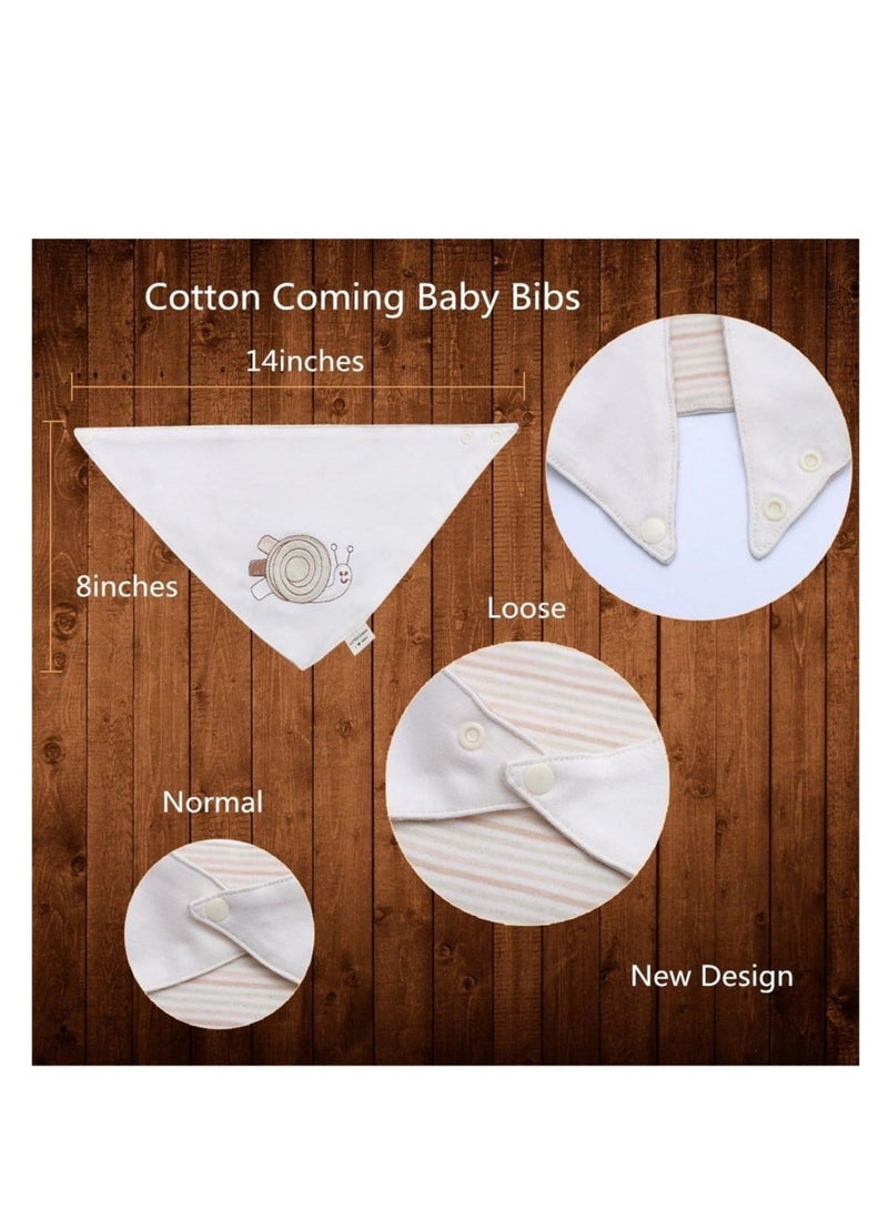 Baby Drool Bibs 4 Pack Baby Drool Bandana Bibs 100% Organic Cotton Super Absorbent Soft Drooling Bibs Breathable Baby Bandana Bibs for Boys and Girls, Plain Colors