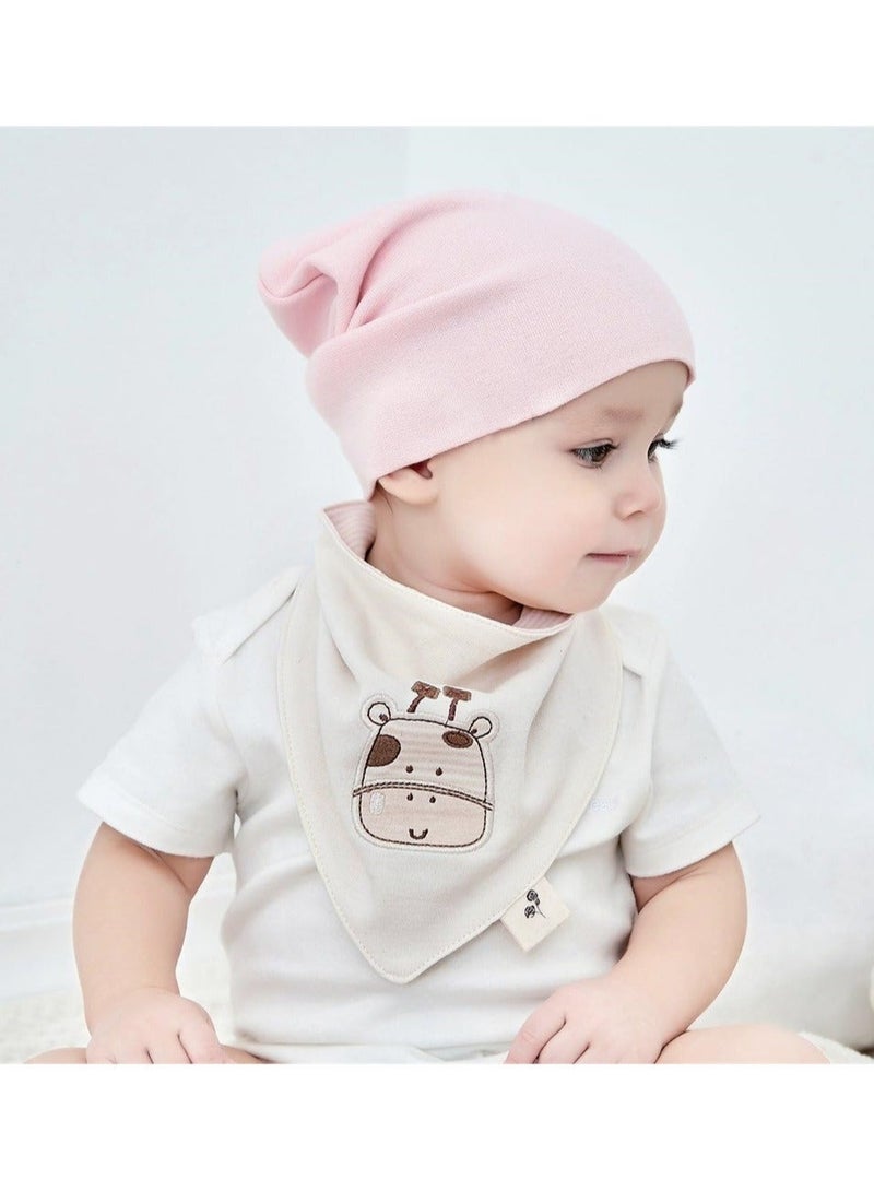 Baby Drool Bibs 4 Pack Baby Drool Bandana Bibs 100% Organic Cotton Super Absorbent Soft Drooling Bibs Breathable Baby Bandana Bibs for Boys and Girls, Plain Colors