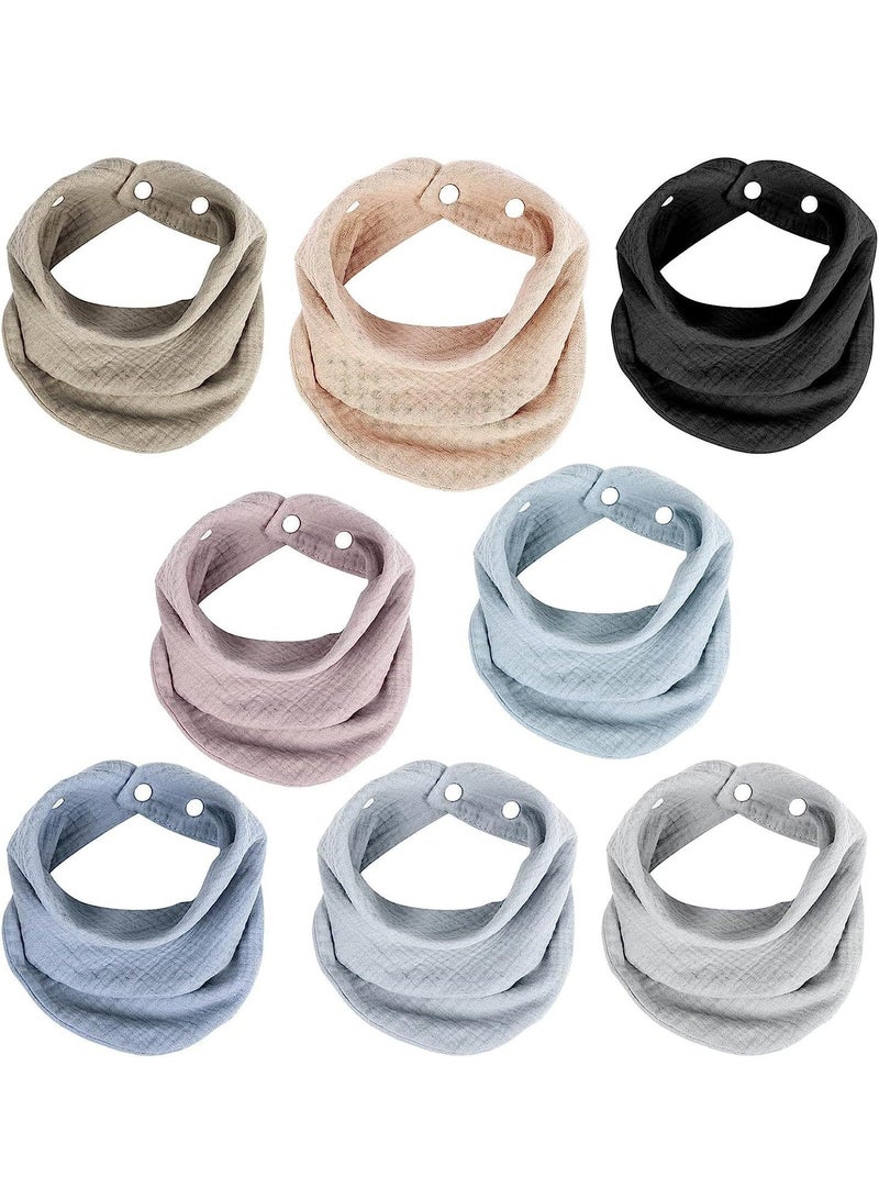 Baby Bibs, Muslin Bandana Organic Drool Bibs for Neutral Boy Girl, Unisex Baby Bibs Soft and Absorbent for Newborns 8 Pcs