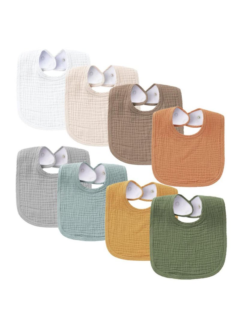 8 Piece Set U Shaped Cotton Baby Handkerchief Drooling Bib