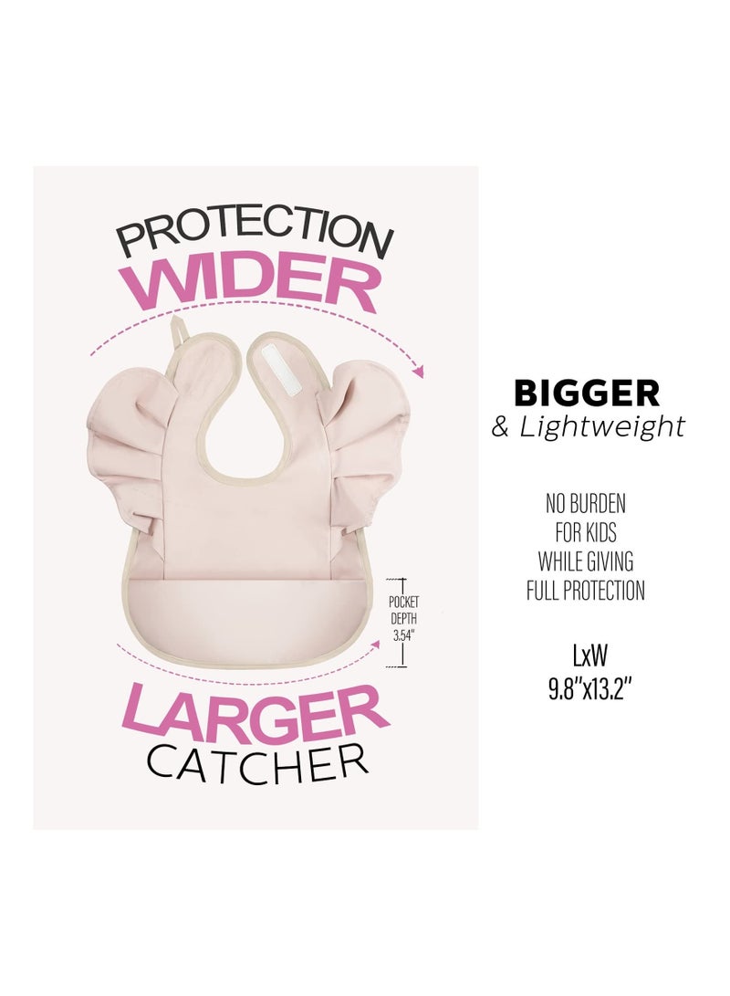 Baby Bib, Silicone Baby Bib, 3 PCS Waterproof Baby Bib, Washable Toddler Bibs, Easy Wipe Baby Feeding Bibs