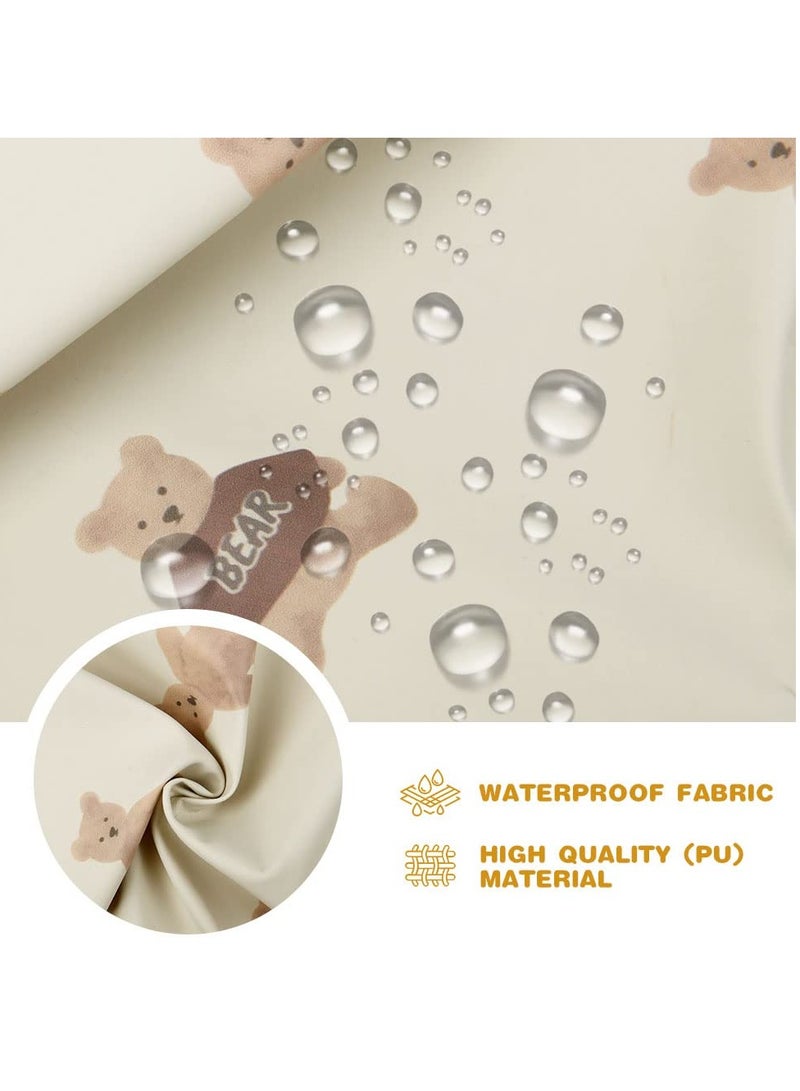 Baby Weaning Bibs, Coverall Weaning Bib, PU Feeding Bibs With Long Sleeves, Waterproof Toddler Bibs Easy to Clean, Soft and Skin-Friendly Material
