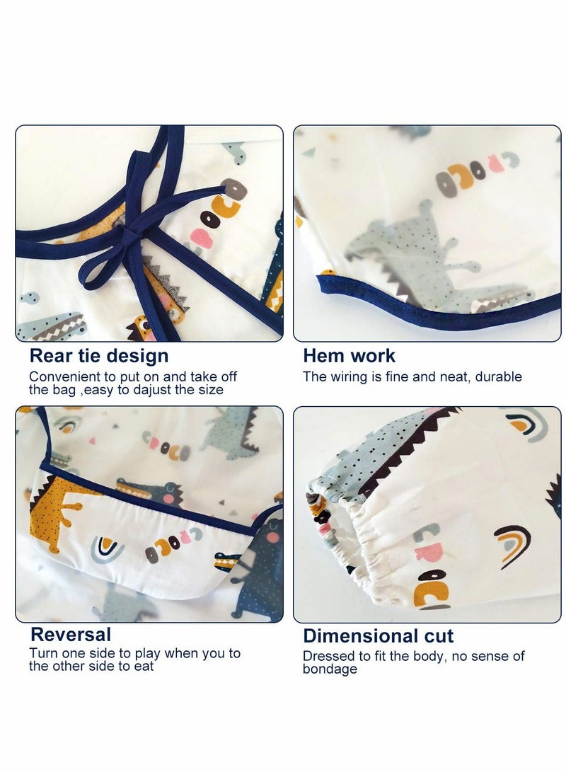 Baby Waterproof Sleeved Bib, Long Sleeve for Toddler, 3 Pack Infant Art Smock Apron 6-36 Months