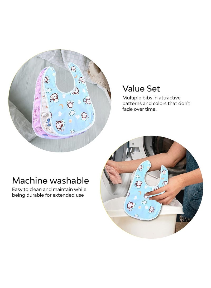 MY NEWBORN Baby Bibs Apron for Baby boy and Girl Assorted Pack of 3