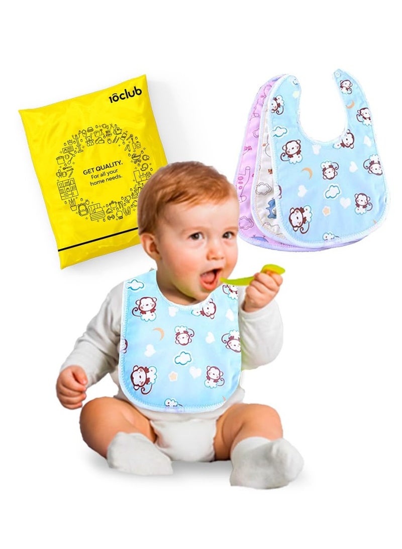 MY NEWBORN Baby Bibs Apron for Baby boy and Girl Assorted Pack of 3
