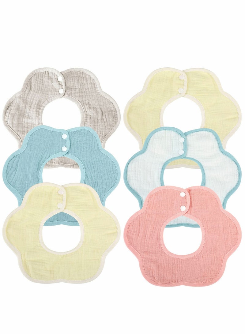 6 Packs Baby Bibs Waterproof Bandana Drool Bib For Toddler Boys Girl 0-6 Years