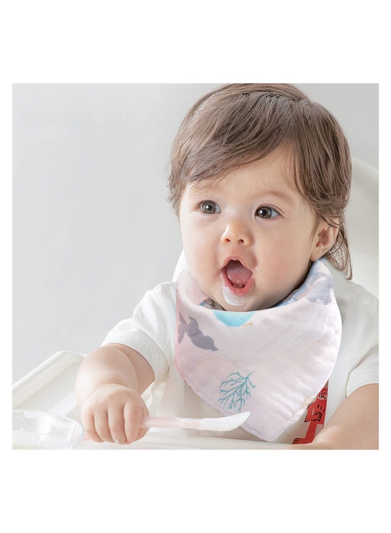 Baby Bandana Drool Bibs Burp Cloths Muslin Soft And Absorbent Unisex Teething Triangle Scarf 5 Packs