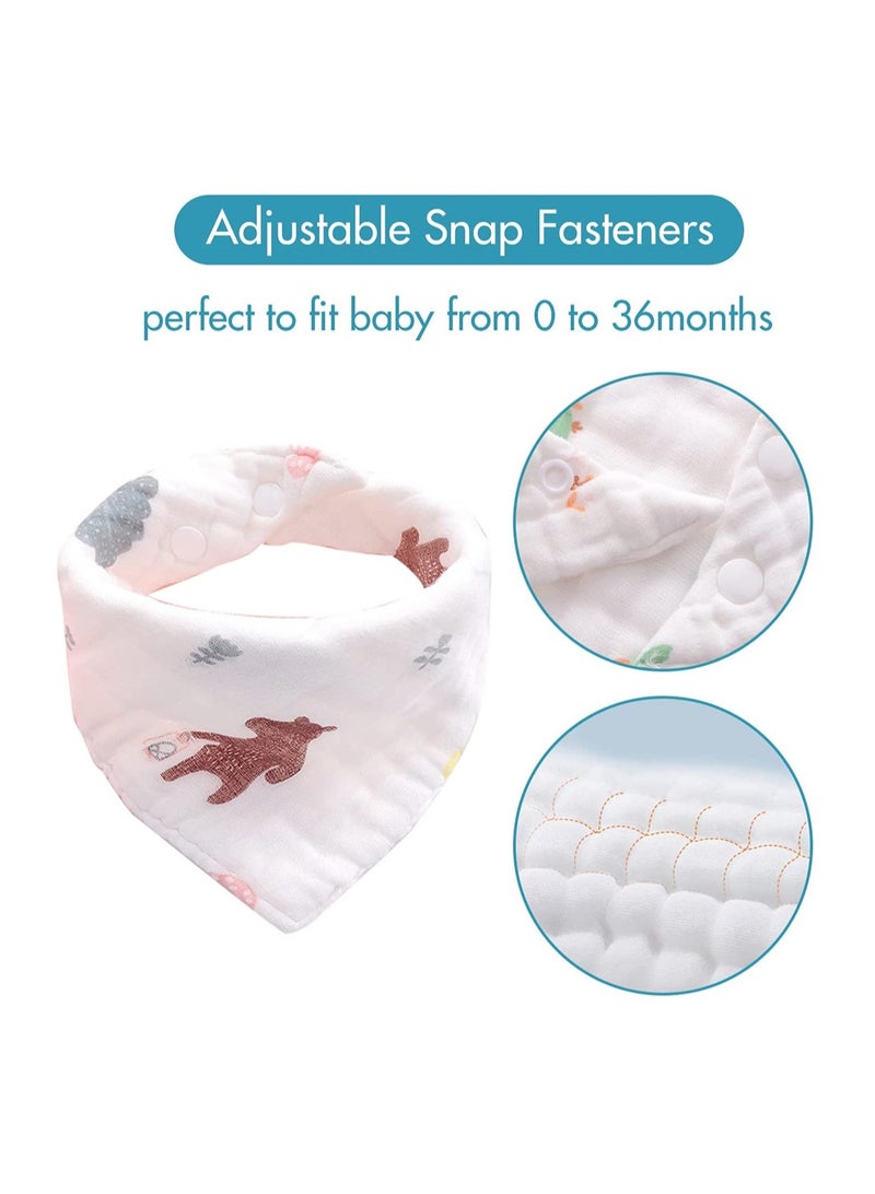 Baby Bandana Drool Bibs Burp Cloths Muslin Soft And Absorbent Unisex Teething Triangle Scarf 5 Packs