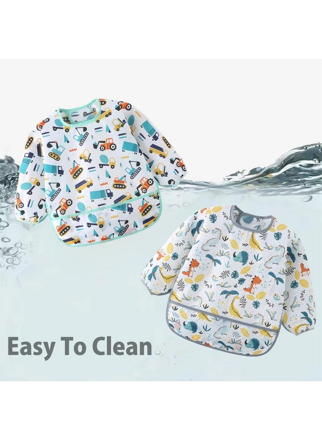 5 Pack Long Sleeve Bibbaby Toddler Waterproof Sleeved Bib For 630 Months Reusable With Catchall Pocket