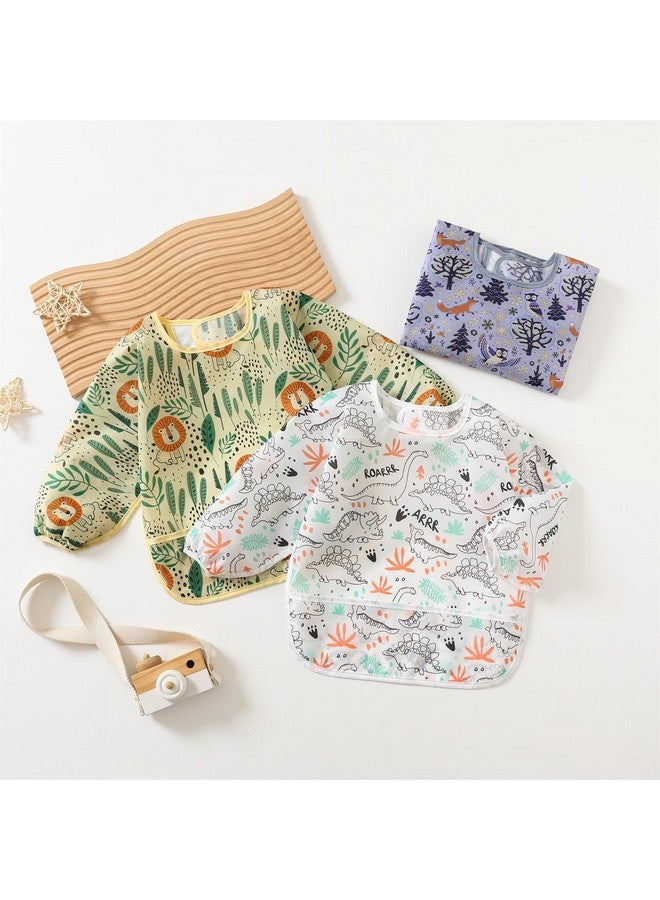 3 Pack Long Sleeve Bibbaby Smock For Eating 630 Months Reusable Shirt Bibs For Babies Toddler
