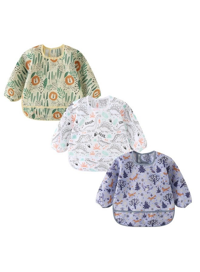 3 Pack Long Sleeve Bibbaby Smock For Eating 630 Months Reusable Shirt Bibs For Babies Toddler