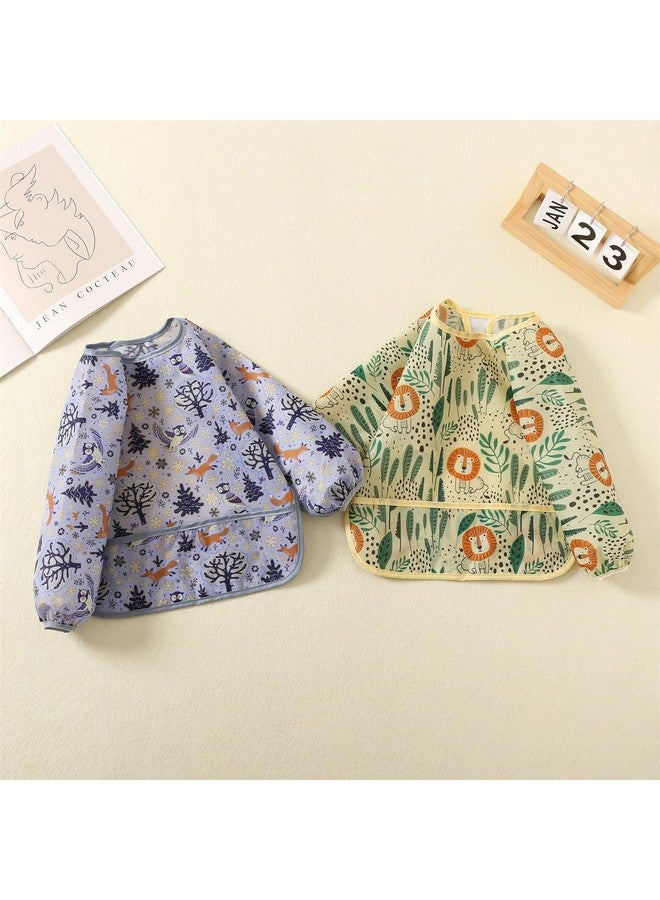 3 Pack Long Sleeve Bibbaby Smock For Eating 630 Months Reusable Shirt Bibs For Babies Toddler