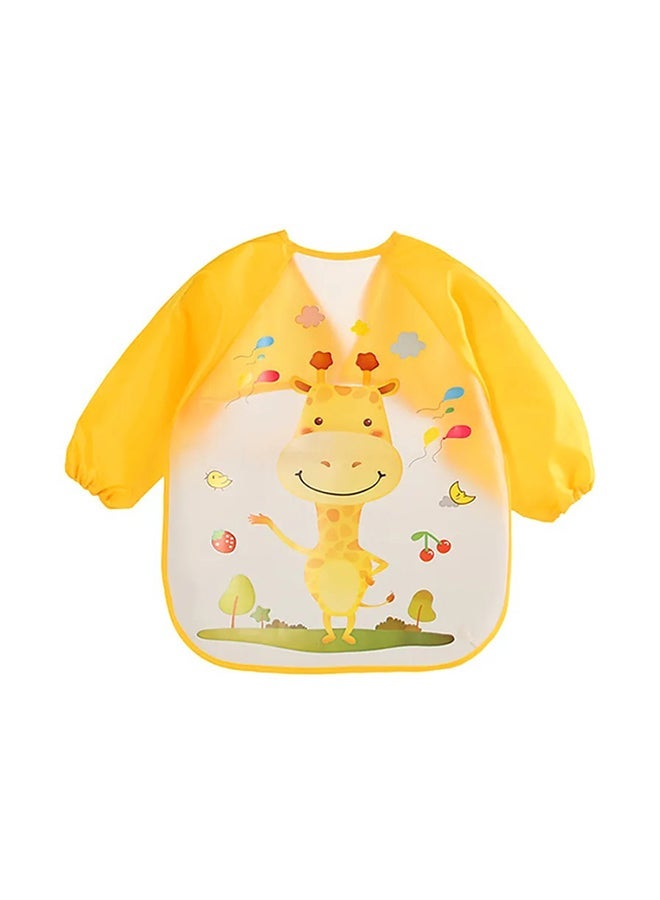 Cute Cartoon Animals Waterproof Colorful Printed Children Full Sleeve Bib