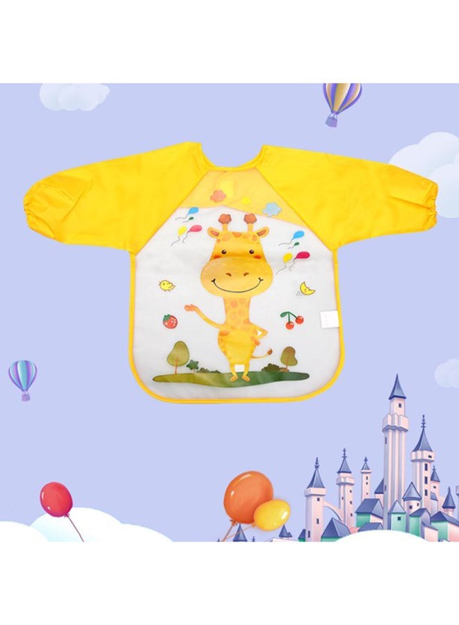 Cute Cartoon Animals Waterproof Colorful Printed Children Full Sleeve Bib