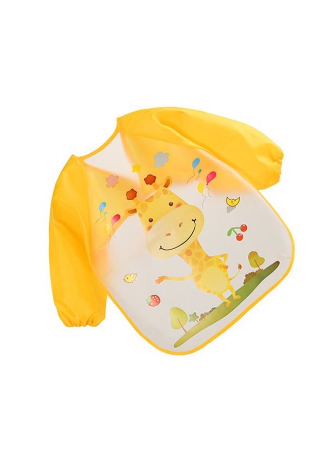 Cute Cartoon Animals Waterproof Colorful Printed Children Full Sleeve Bib