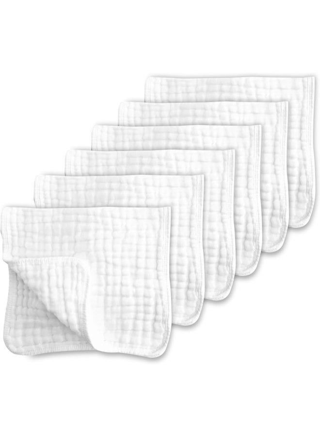 Cottcare Muslin Burp Cotton Cloths For Baby Pack Of 6 White