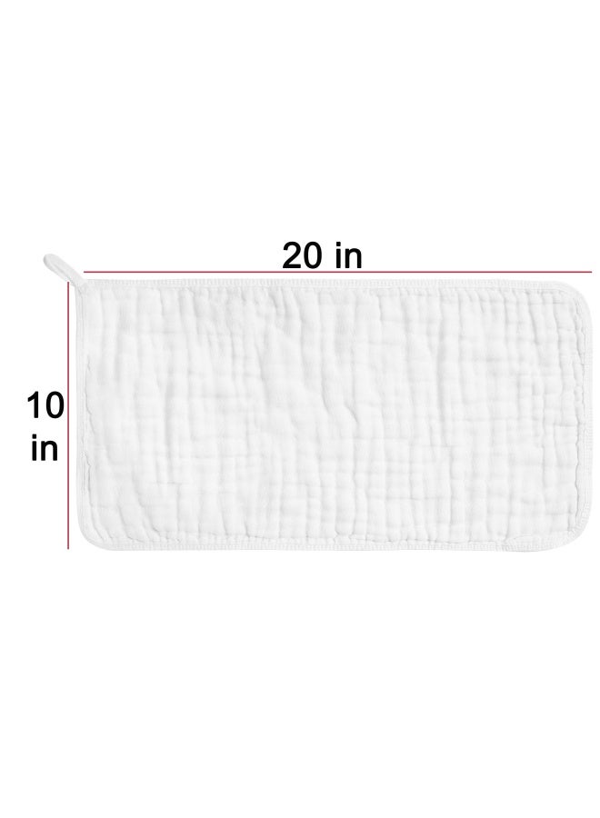 Cottcare Muslin Burp Cotton Cloths For Baby Pack Of 6 White
