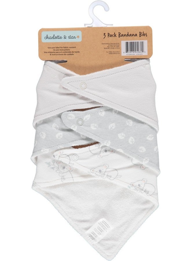 Little Beginnings 3Pack Bandana Set For Babies Nursery Bibs For Drooling And Teething Burp Cloth For Infants Koala