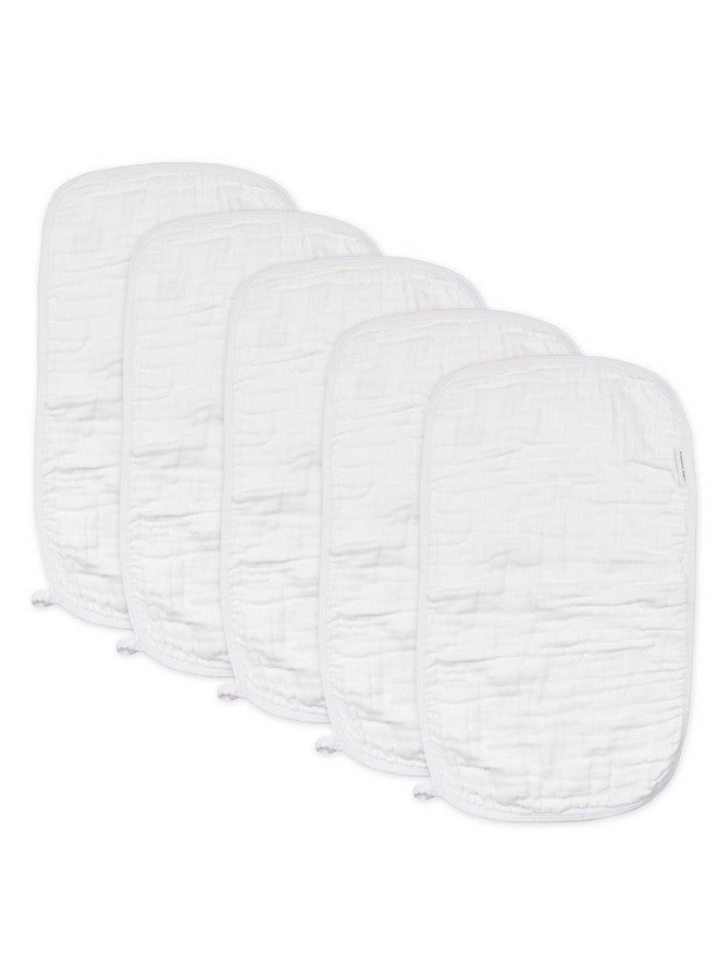 Baby Organic Cotton Multilayer Burp Cloths Multipack Bright White One Size