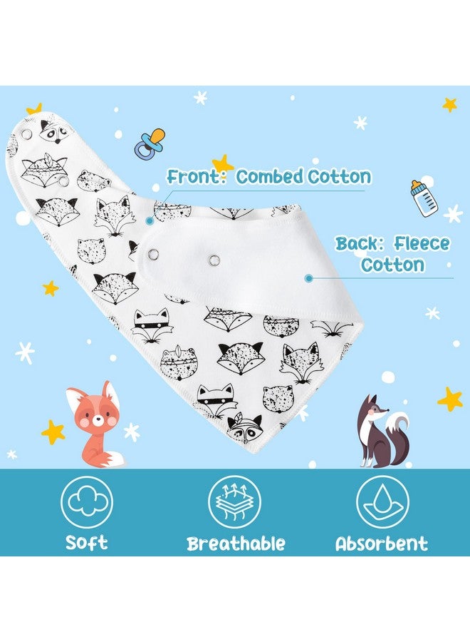 5Pcs Baby Bandana Cotton Drool Bibs Tree Fox Clouds Soft Absorbent Infant Bib Adjustable Snaps Saliva Towels For Boys Girls Toddler Newborns Feeding Teething Drooling 036 Months