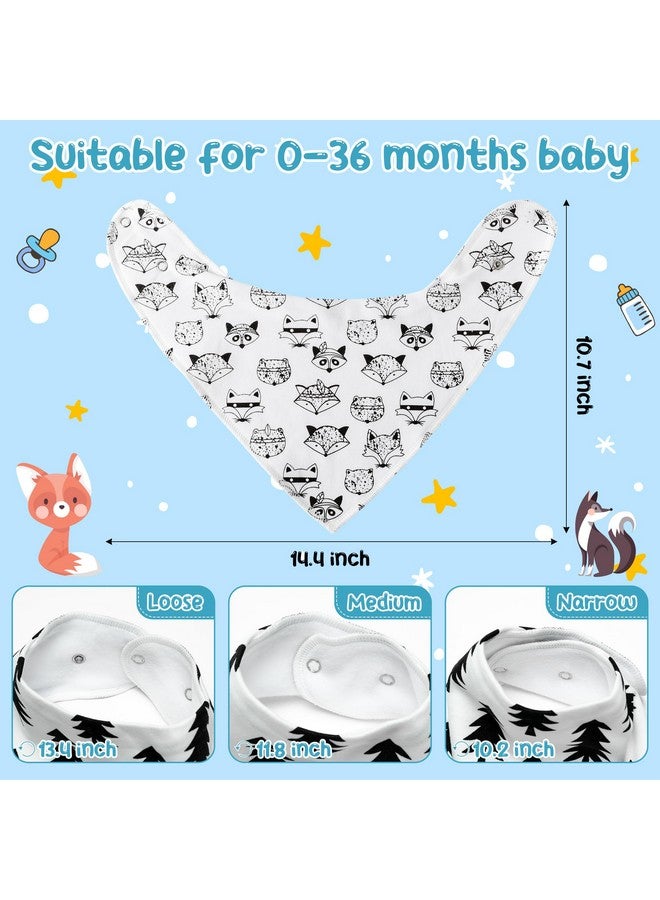 5Pcs Baby Bandana Cotton Drool Bibs Tree Fox Clouds Soft Absorbent Infant Bib Adjustable Snaps Saliva Towels For Boys Girls Toddler Newborns Feeding Teething Drooling 036 Months