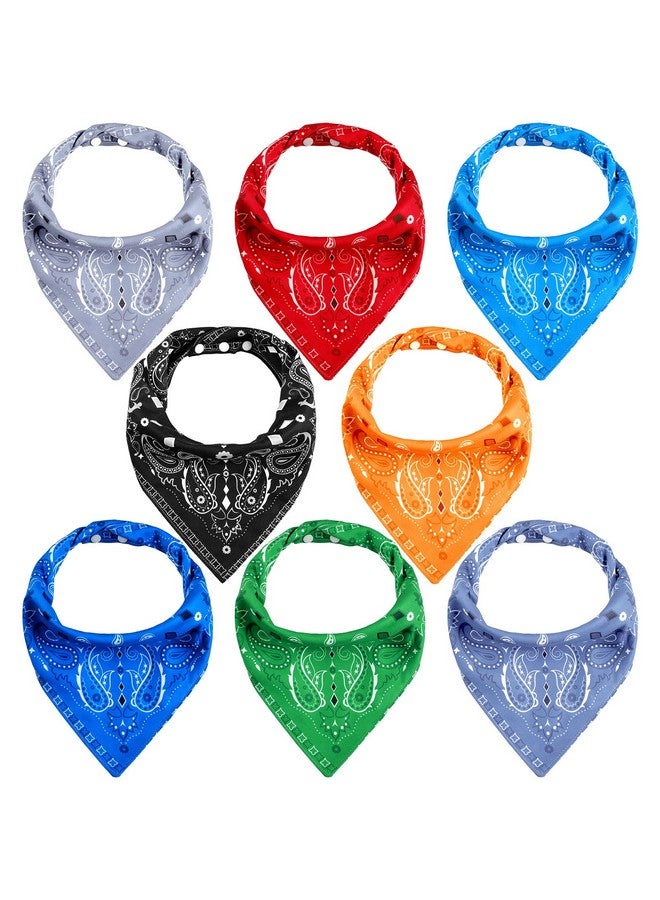 8 Pack Adults Drool Bandana Bibs Paisley Soft Bibs Set Large Neutral Bibs Special Needs Bibs Set Absorbent Bibs Set For Men Women Teenagers Boys Girls 8 Colors