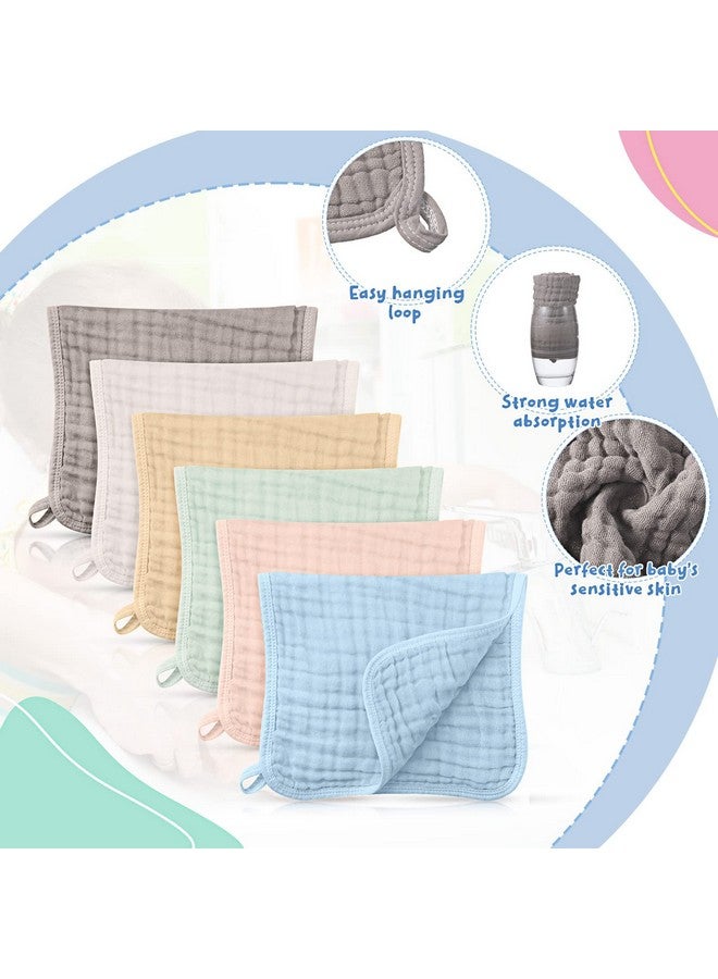 6 Pieces Large 20X10 Inch Muslin Burp Cloths Multicolors Muslin Washcloths Baby Burping Cloth Diapers 6 Absorbent Layers Muslin Face Towels For Baby (Multiple Colors Classic Patterns)