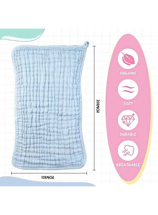 6 Pieces Large 20X10 Inch Muslin Burp Cloths Multicolors Muslin Washcloths Baby Burping Cloth Diapers 6 Absorbent Layers Muslin Face Towels For Baby (Multiple Colors Classic Patterns)