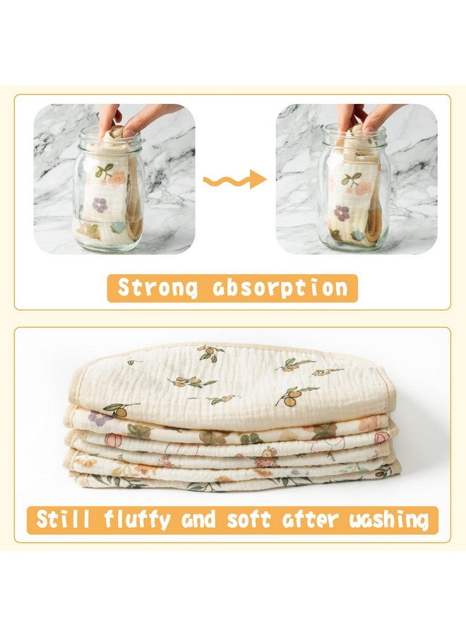 6Pcs Snap Muslin Cotton Baby Bibs Flowers Rabbits Patterns Infants Drooling Bib Soft & Absorbent Adjustable Burp Cloths Feeding Bibs For Newborns Girls Boys Toddlers Teething Eating 036 Months