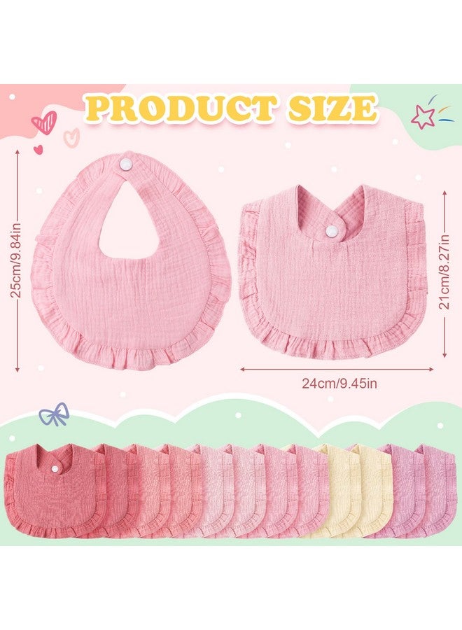 12 Pcs Baby Muslin Bibs Girl 4 Layer Soft Drool Bibs Set Baby Bibs Drool Bandana Lap Shoulder Drool Cloths Bibs Cotton Bibs Teething Bibs For Baby Girl Teething