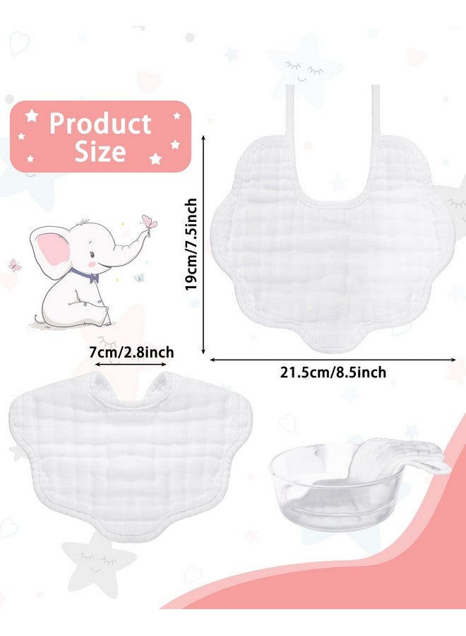 10 Pack Muslin Bibs Baby Drool Bibs White Bandana Bibs Absorbent Teething Bibs Cotton Cloths Plain Bibs With Adjustable Straps For Unisex Baby Burp Newborn Infant Toddler 02 Years Old