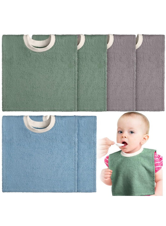 6 Pcs Pullover Baby Bibs Cotton Terry Toddler Bibs Absorbent Infant Bibs For Feeding And Drooling Towel Slip On Bib (Bright Color)